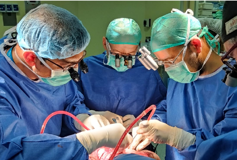 In-action shot of the doctors at Soroka University operating on the Israeli twins.